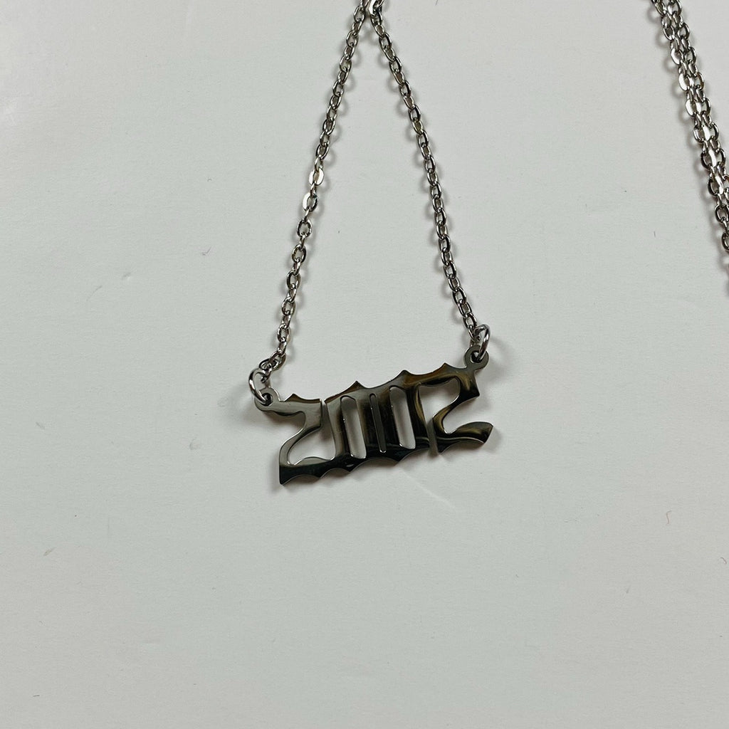 2002 Birth Year Necklace Chain Silver