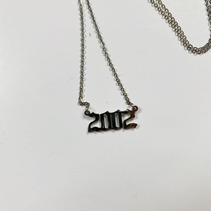 2002 Birth Year Necklace Chain Silver