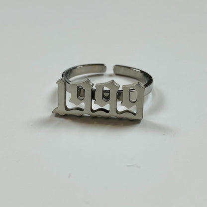 Adjustable 1999 Birth Year Ring Silver