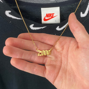 2000 Birth Year Necklace Chain Gold