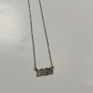 1996 Birth Year Necklace Chain Silver