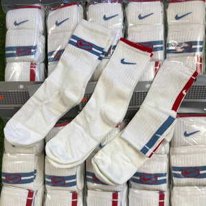 00s Nike Socks 3 Pack Striped White