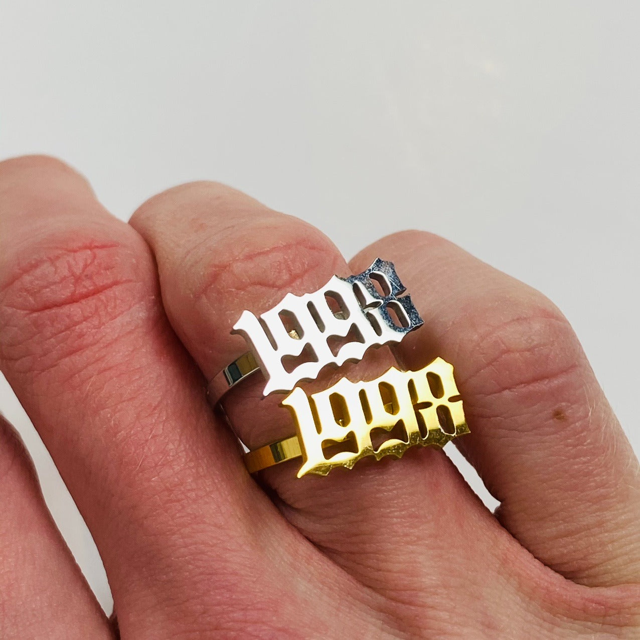 Adjustable 1998 Birth Year Ring Silver