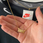 1999 Birth Year Necklace Chain Gold