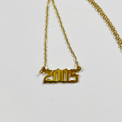 2005 Birth Year Necklace Chain Gold