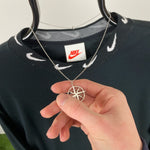 Compass Charm Necklace Chain Silver