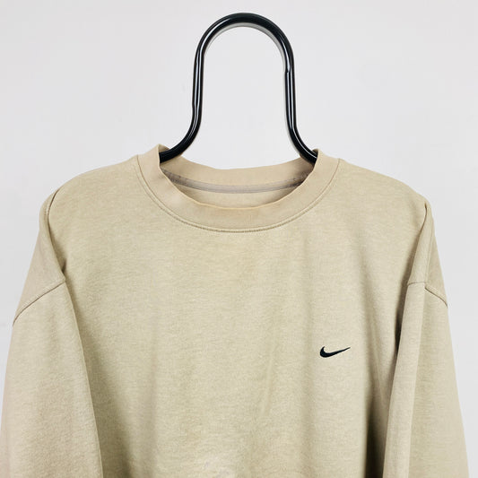 00s Nike Cropped Sweatshirt Brown XXL