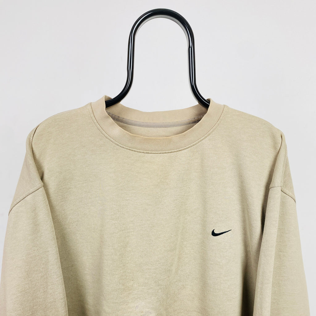 00s Nike Cropped Sweatshirt Brown XXL