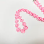 Vintage Retro Smiley Necklace Chain Pink