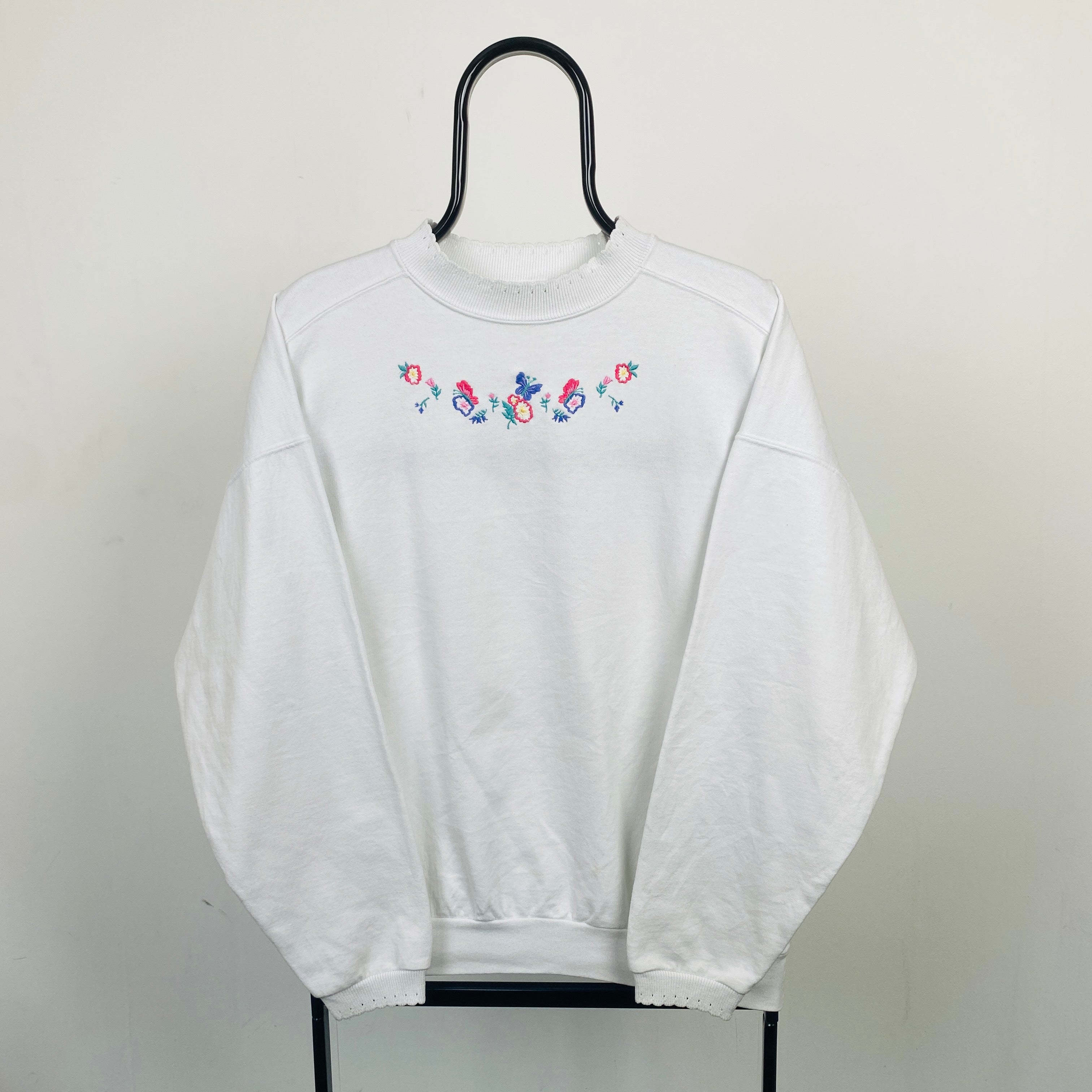Retro Flower Sweatshirt White Large