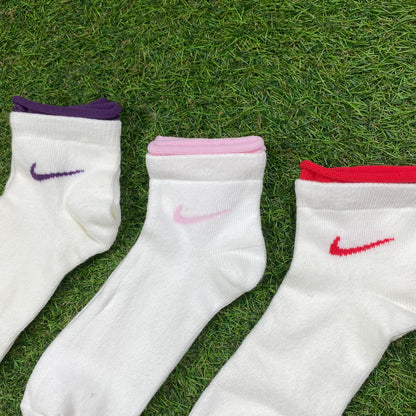 Vintage Nike Socks 3 Pack Colour UK12-8