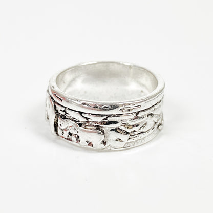 Retro Vintage Polar Bear Ring Silver