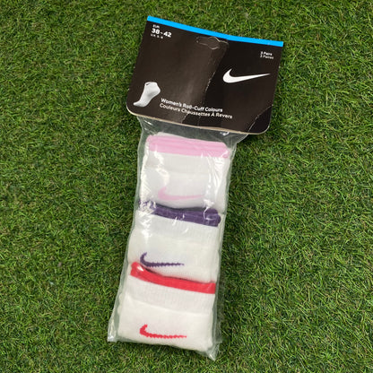 Vintage Nike Socks 3 Pack Colour UK12-8