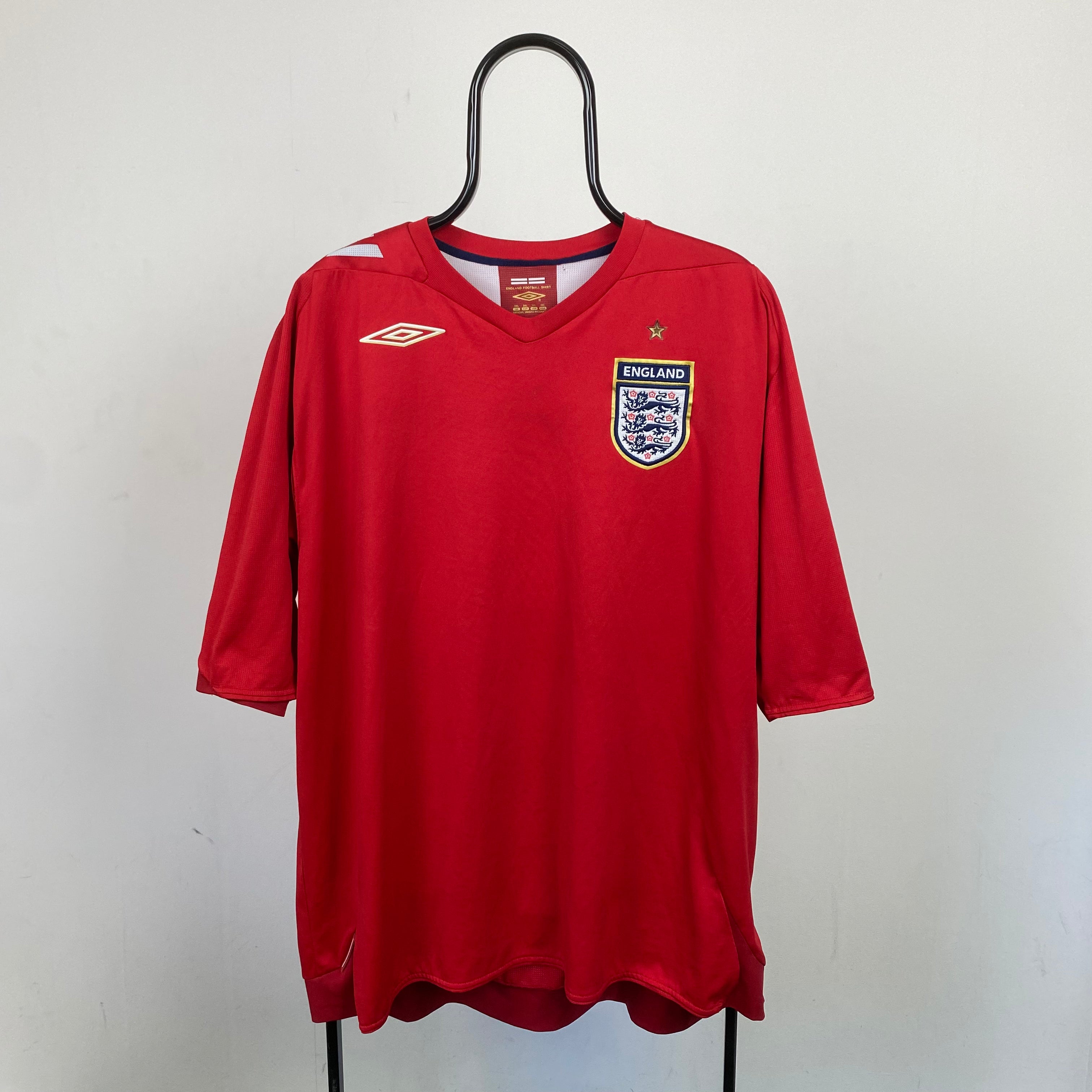 00s Umbro England Football Shirt T-Shirt Red XXL/3XL – Clout Closet