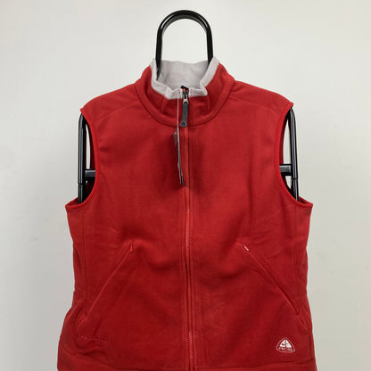 00s Nike ACG Fleece Gilet Jacket Red Large