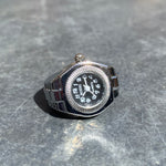 Vintage Adjustable Watch Ring Silver