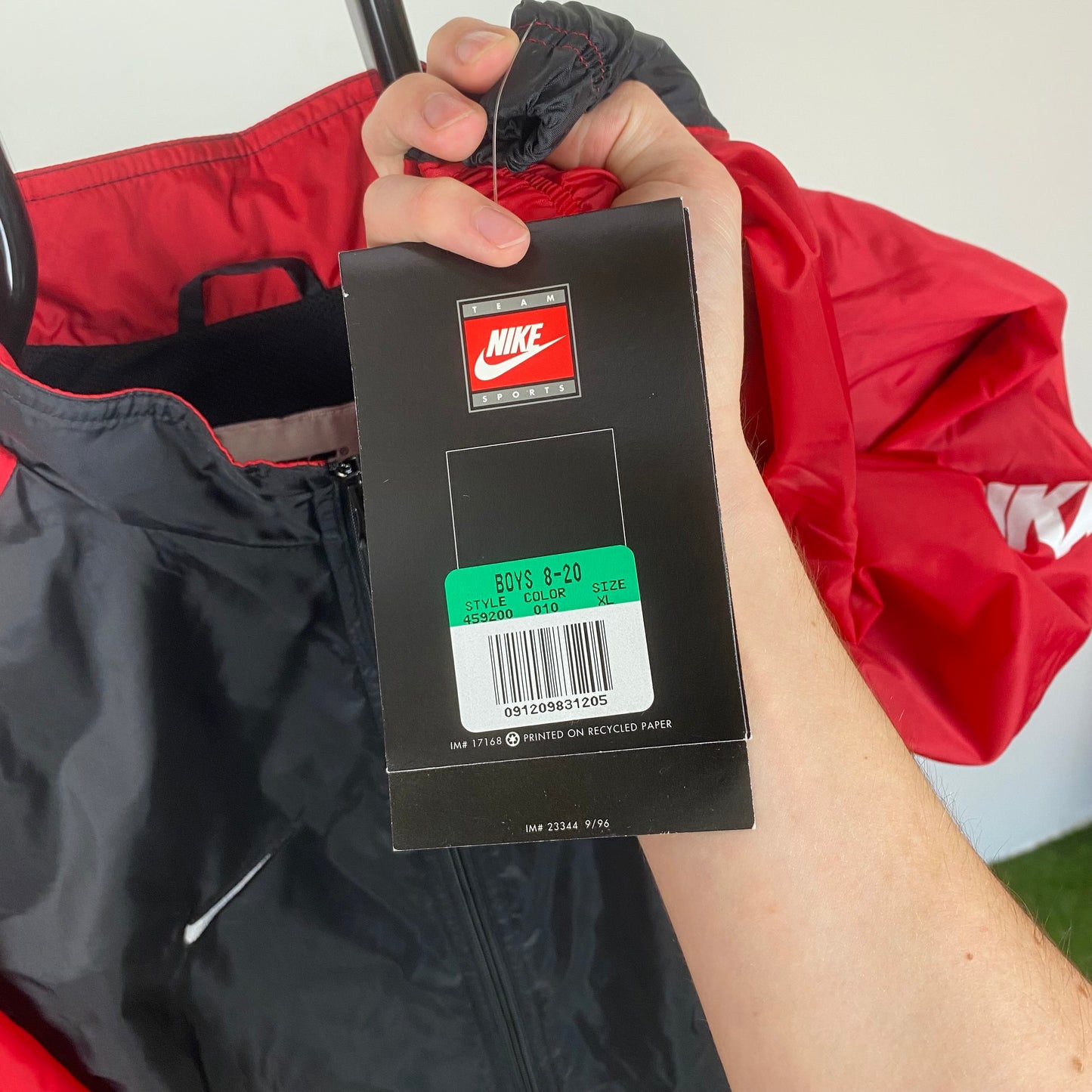 90s Nike Windbreaker Jacket Black Small/Medium