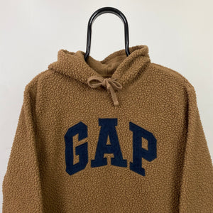 Retro Gap Fleece Hoodie Brown Small Clout Closet
