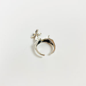 Vintage Retro Adjustable Deer Ring Silver
