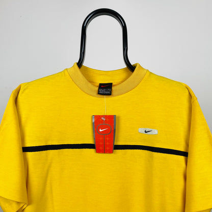 Vintage Nike Swoosh T-Shirt Yellow Small