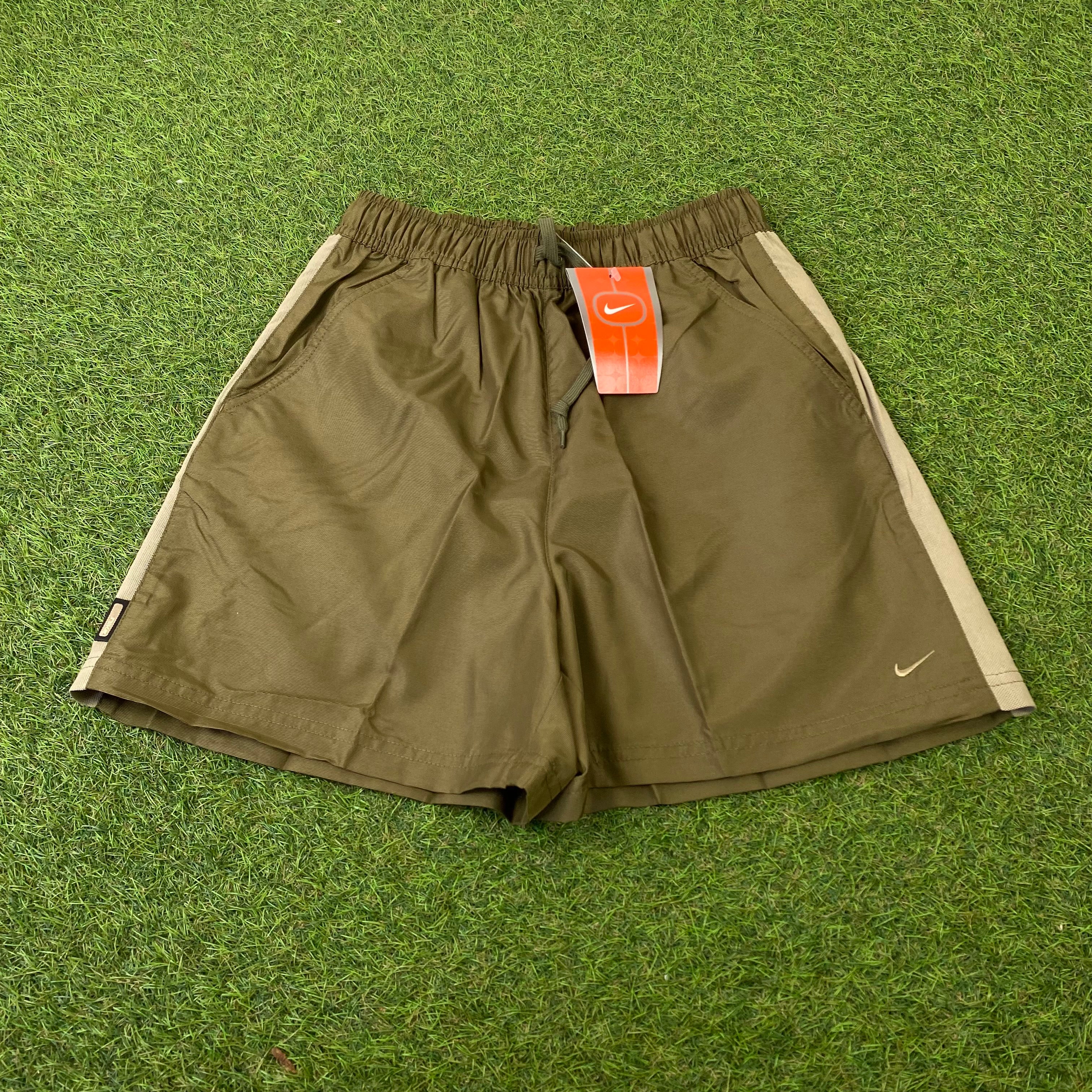 Vintage Nike Shorts Brown Green Small