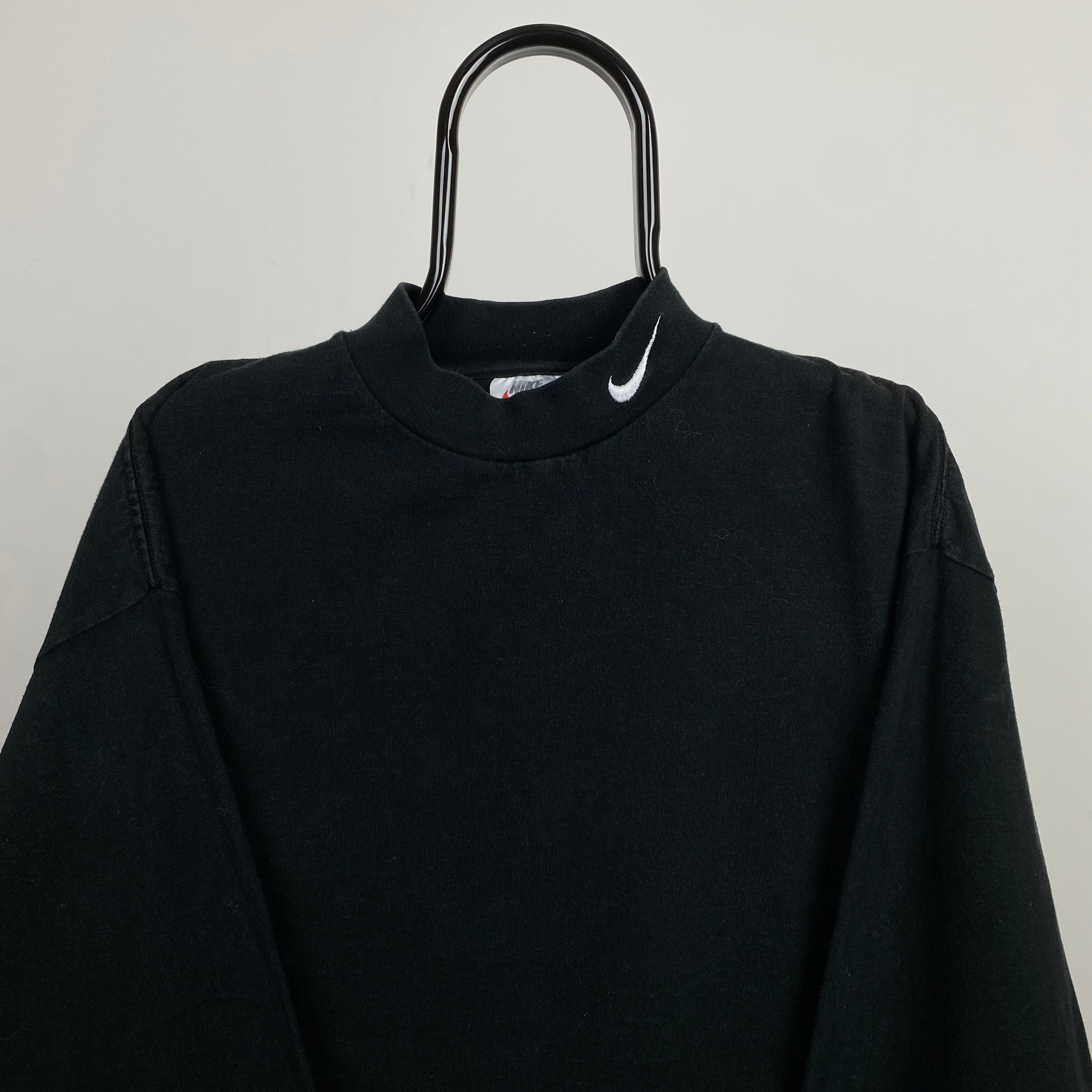 90s Nike Mock Neck Sweatshirt Black XL