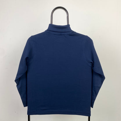 90s Nike Mock Neck Sweatshirt Blue XS