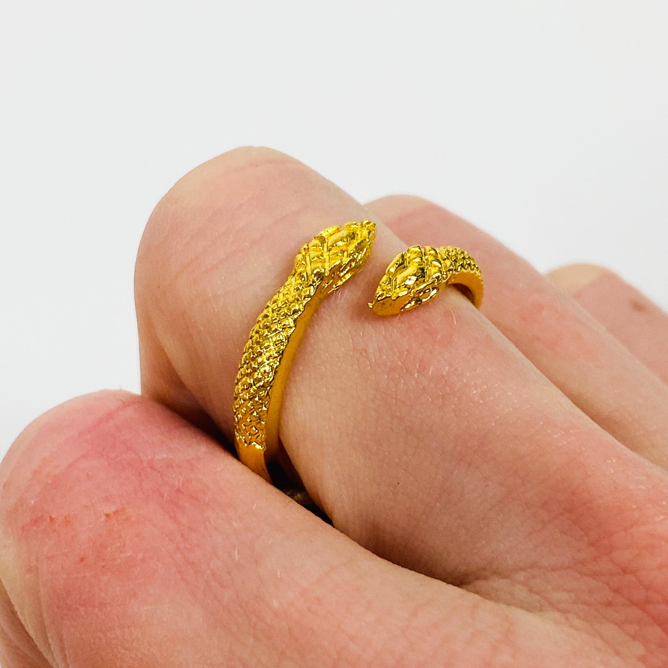 Retro Vintage Adjustable Snake Ring Gold