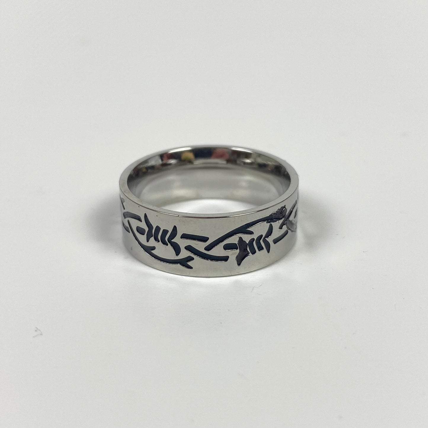 Retro Barbed Wire Ring Silver