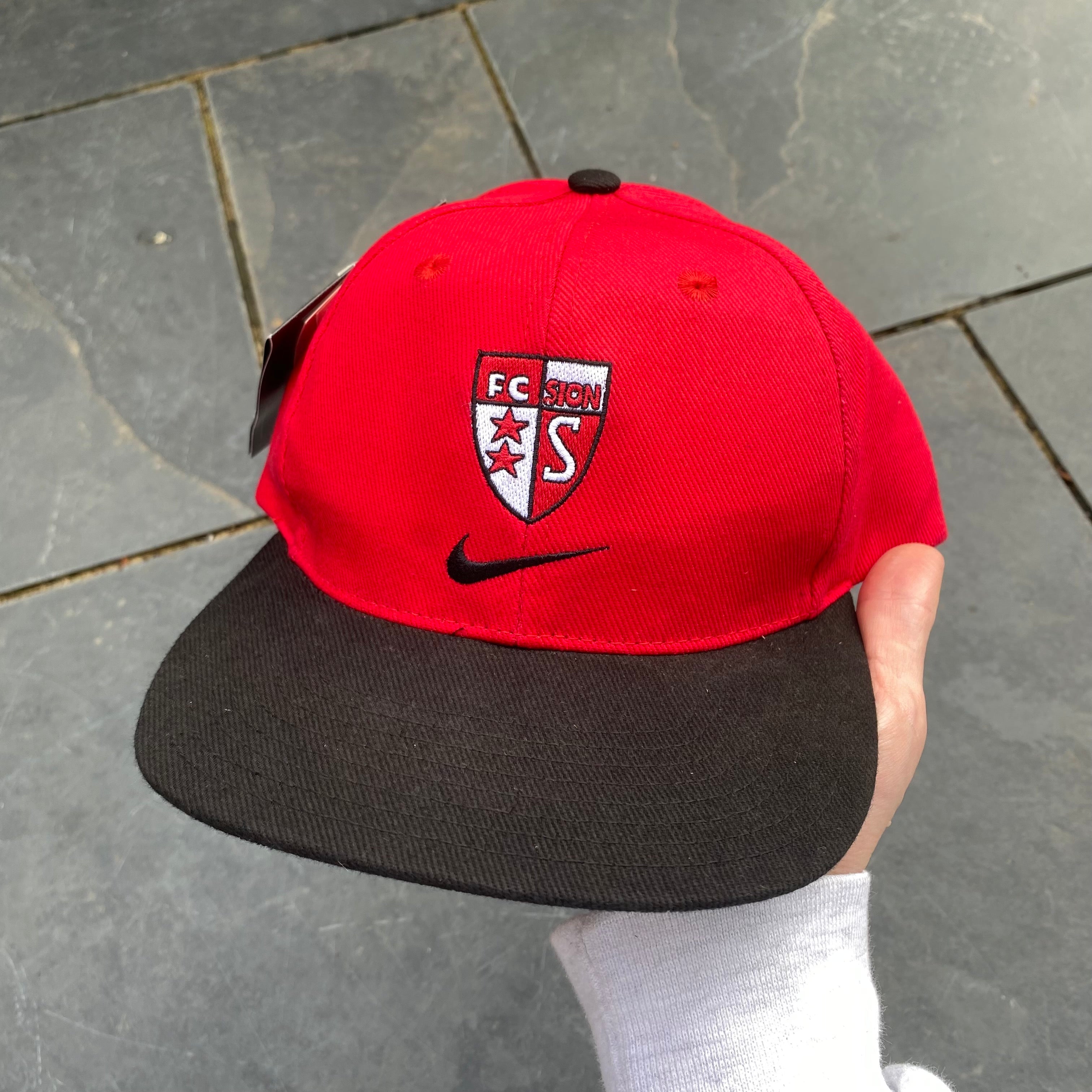 Vintage Nike FC Sion Hat Cap Red