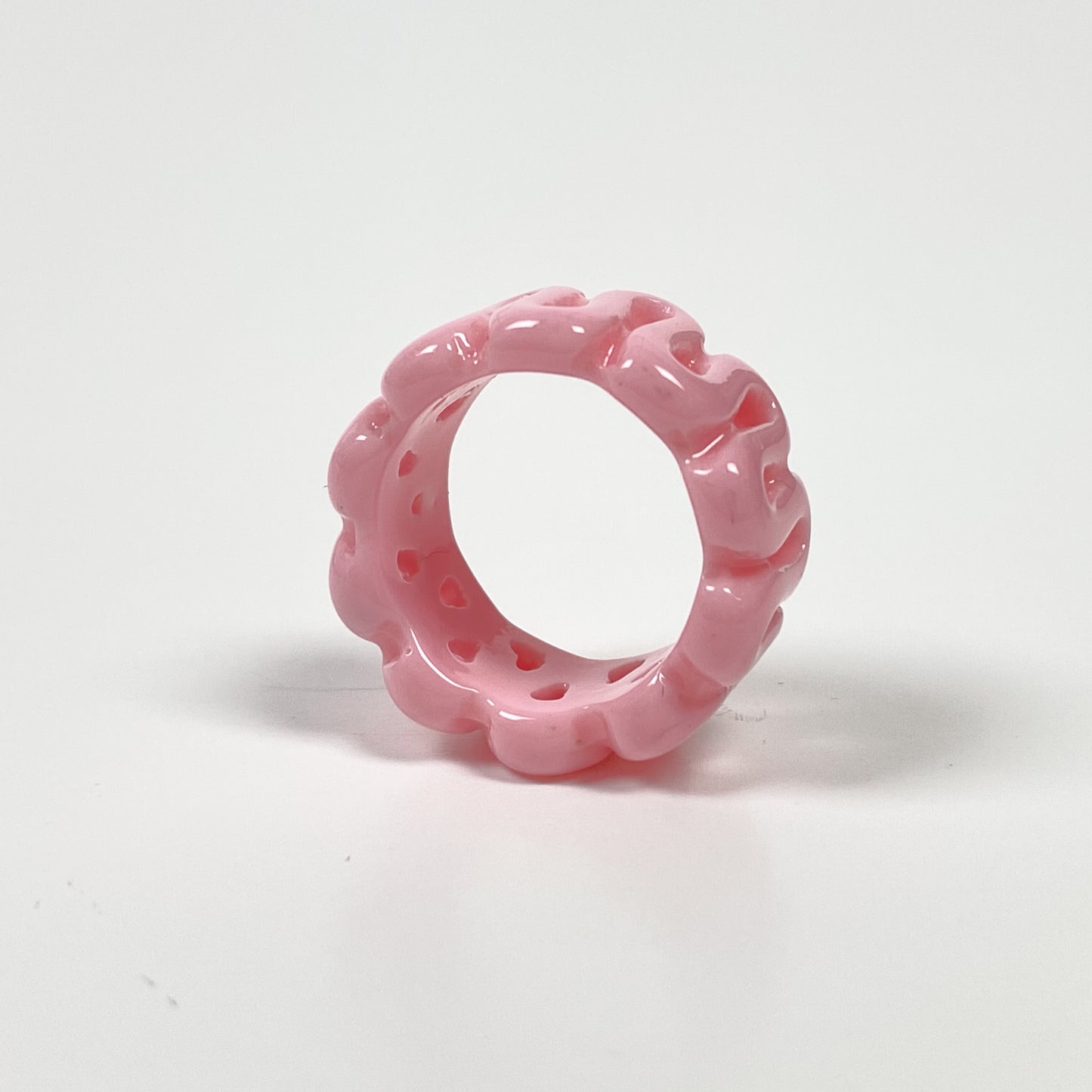 Retro Chunky Swirl Ring Pink