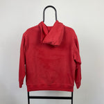 90s Nike Felt Logo Hoodie Red XS