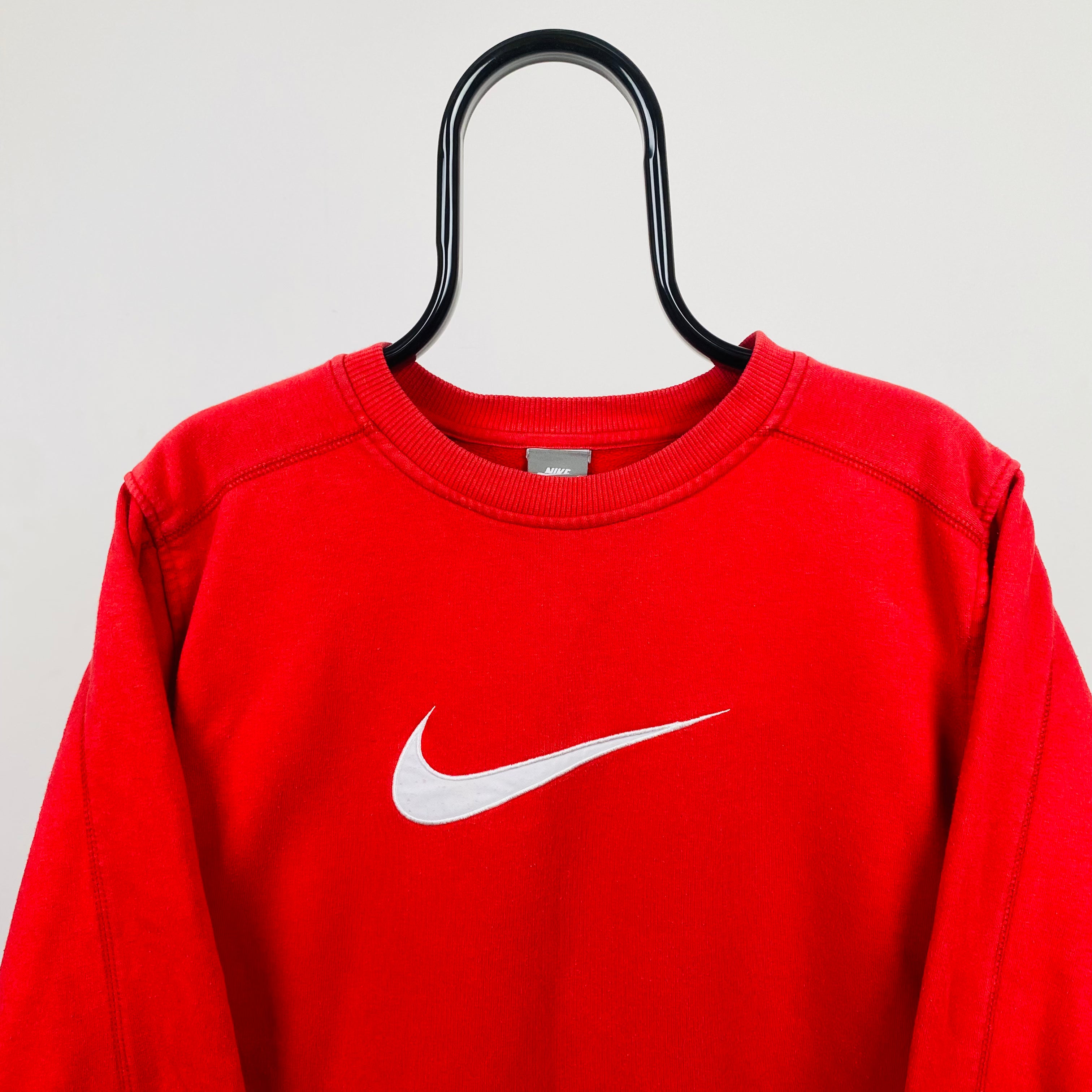 00s Nike Swoosh Sweatshirt Red Small