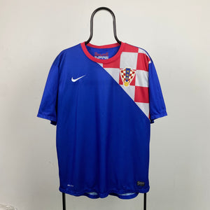 00s Nike Croatia Football Shirt T-Shirt Blue XL