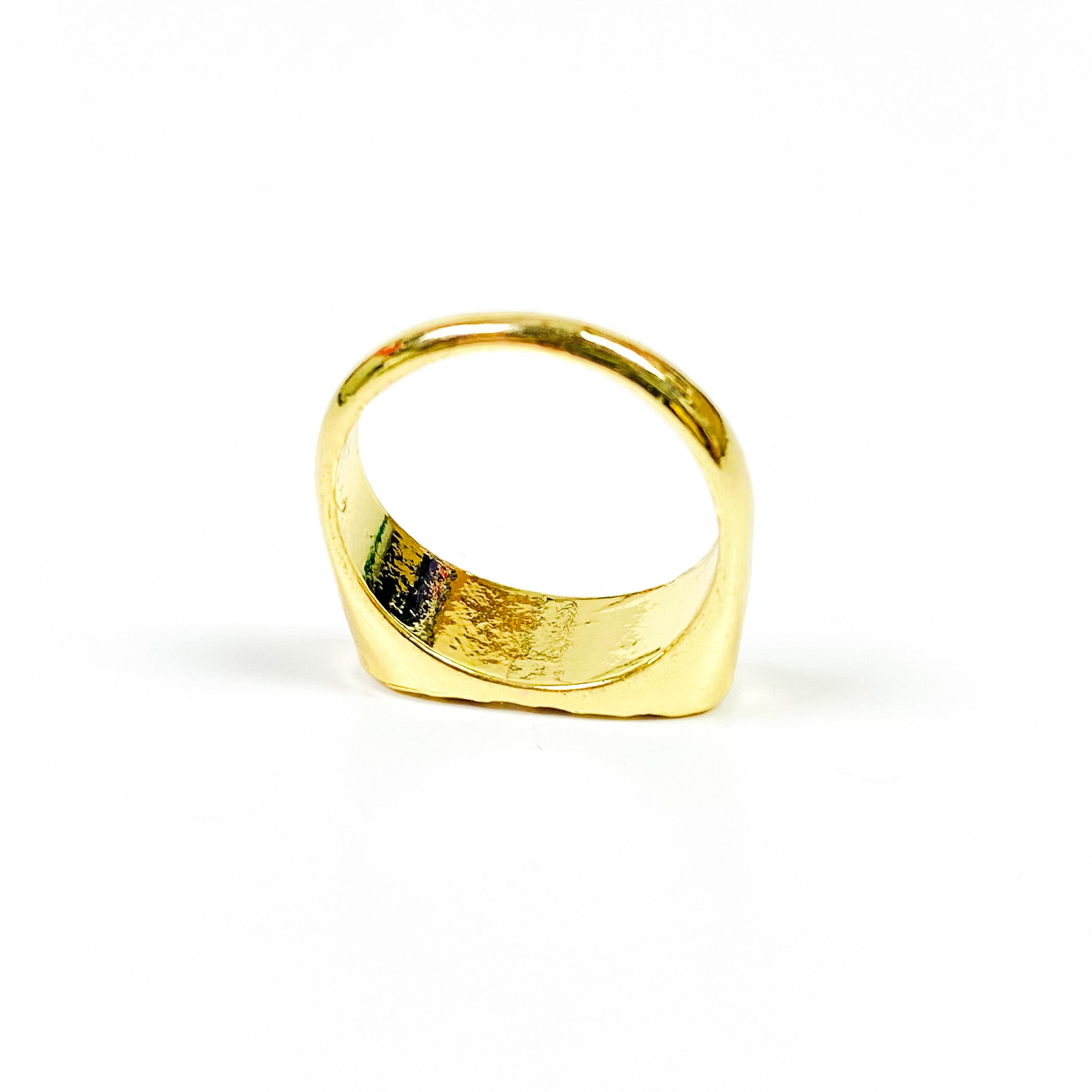 Vintage Signet Ring Gold Brown
