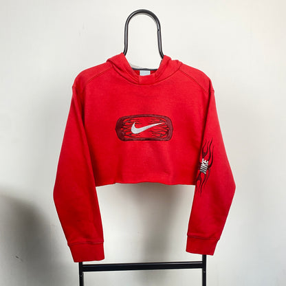 00s Cropped Nike Hoodie Red Large