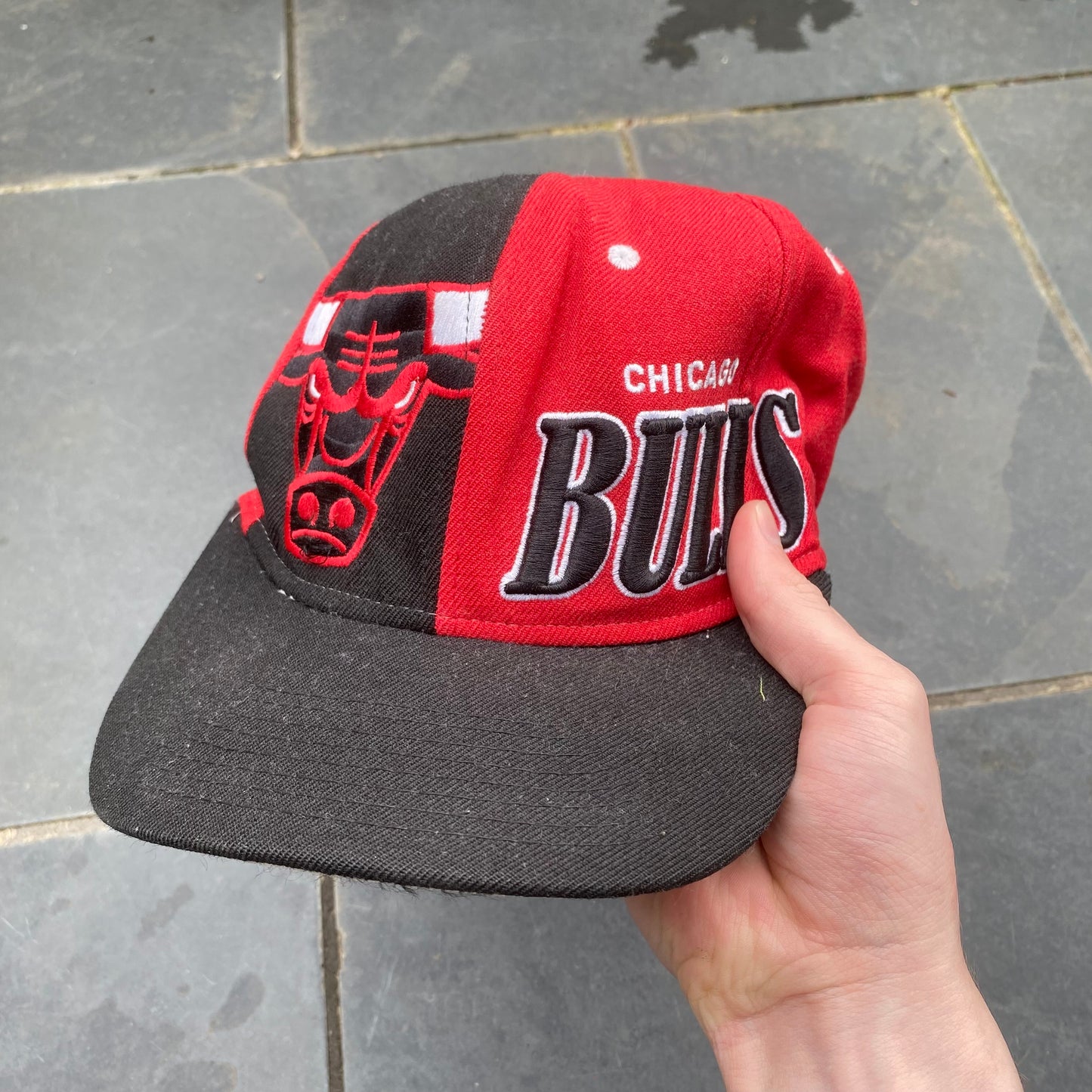 Retro Chicago Bulls Snapback Hat Cap Black