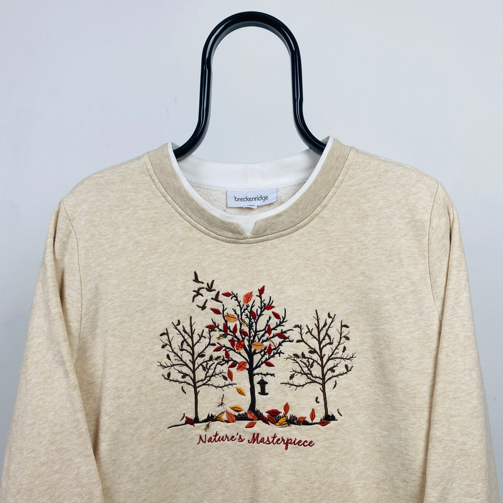Retro Autumn Sweatshirt Brown Large
