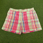 Retro Polo Ralph Lauren Plaid Shorts Pink Large