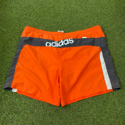 90s Adidas Swim Shorts Orange Large