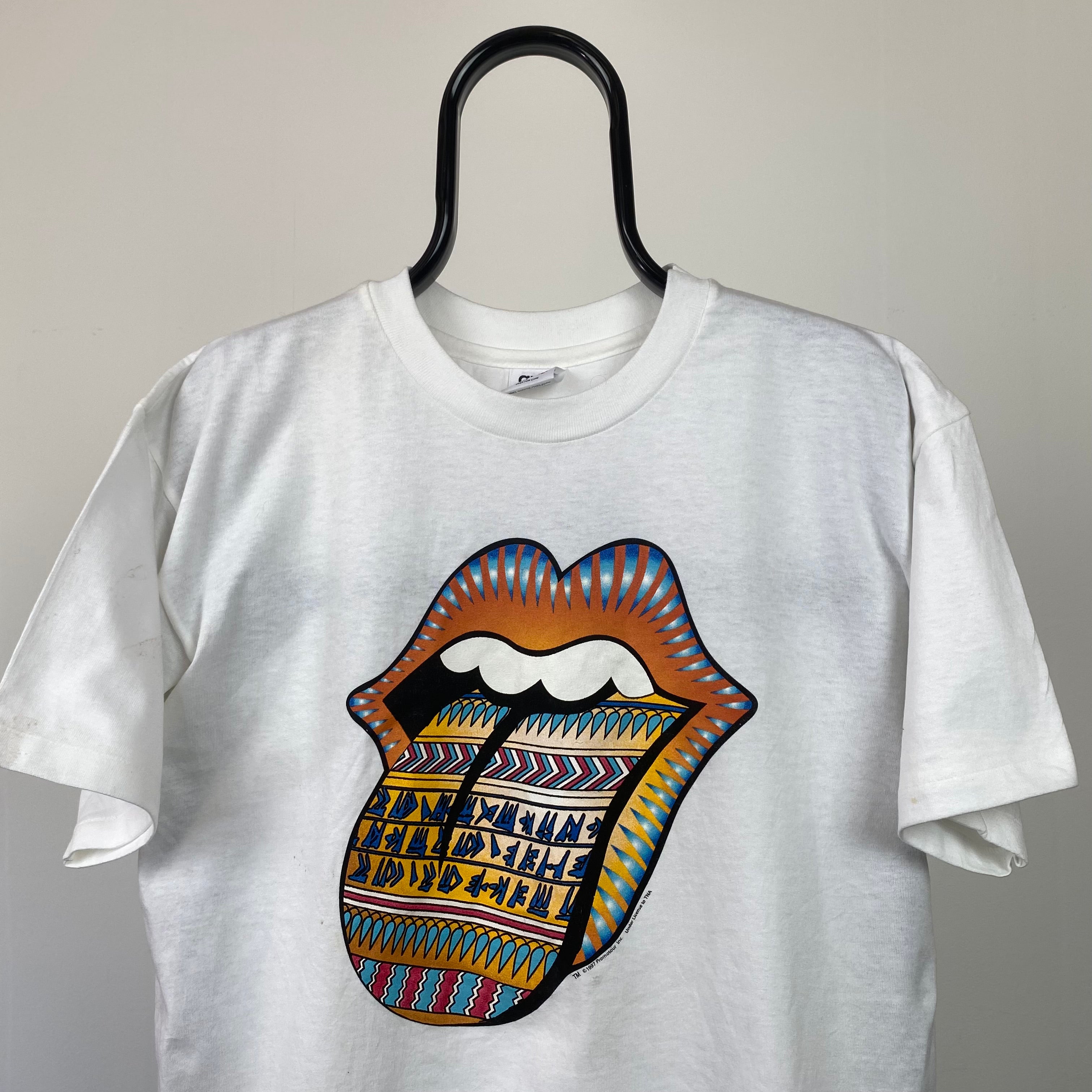 1997 Retro Anvil Rolling Stones T-Shirt White Large