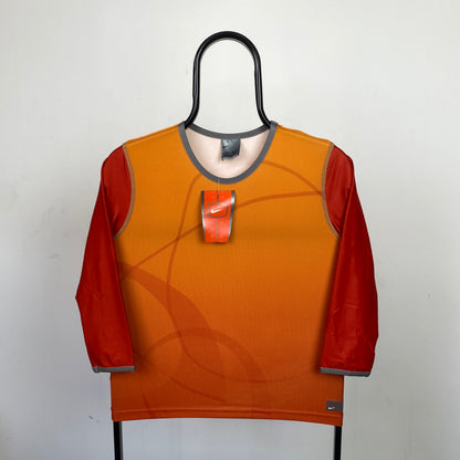 00s Nike Womens Gym T-Shirt Orange XS