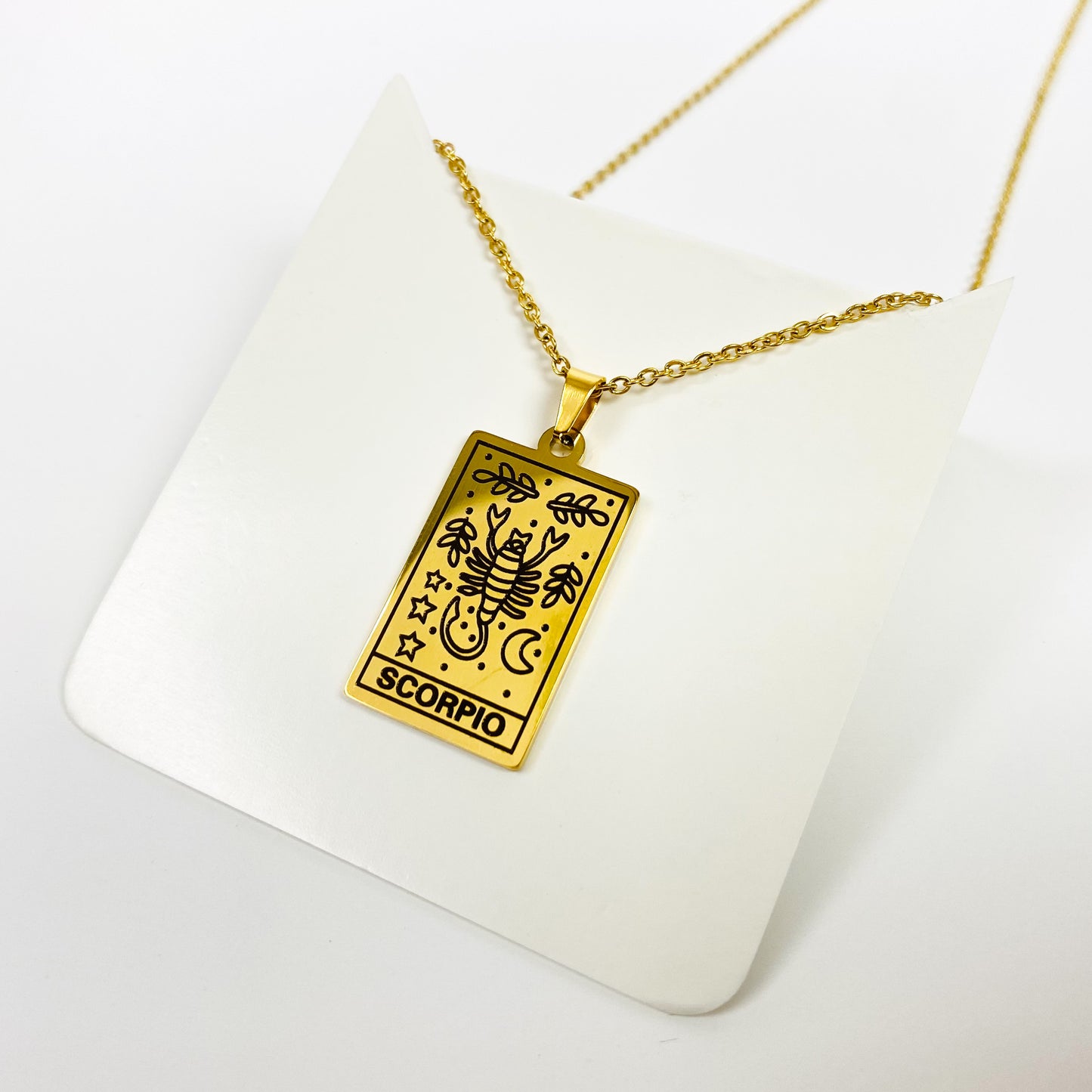 Scorpio Zodiac Star Sign Necklace Chain Gold