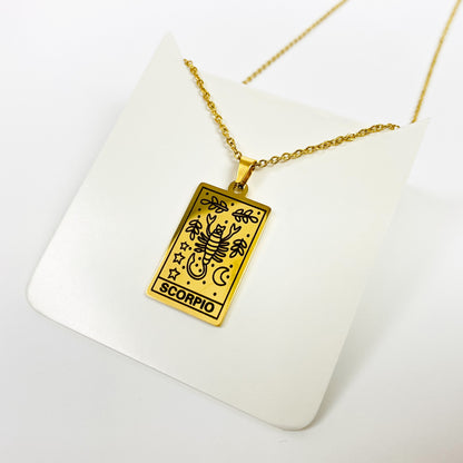 Scorpio Zodiac Star Sign Necklace Chain Gold