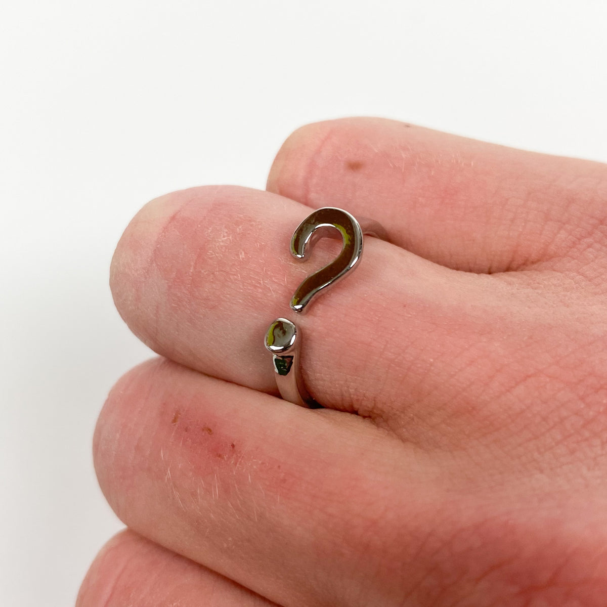 Ring Inverted Question Hallmark Vintage Adjustable Question Mark Ring Silver – Clout Closet