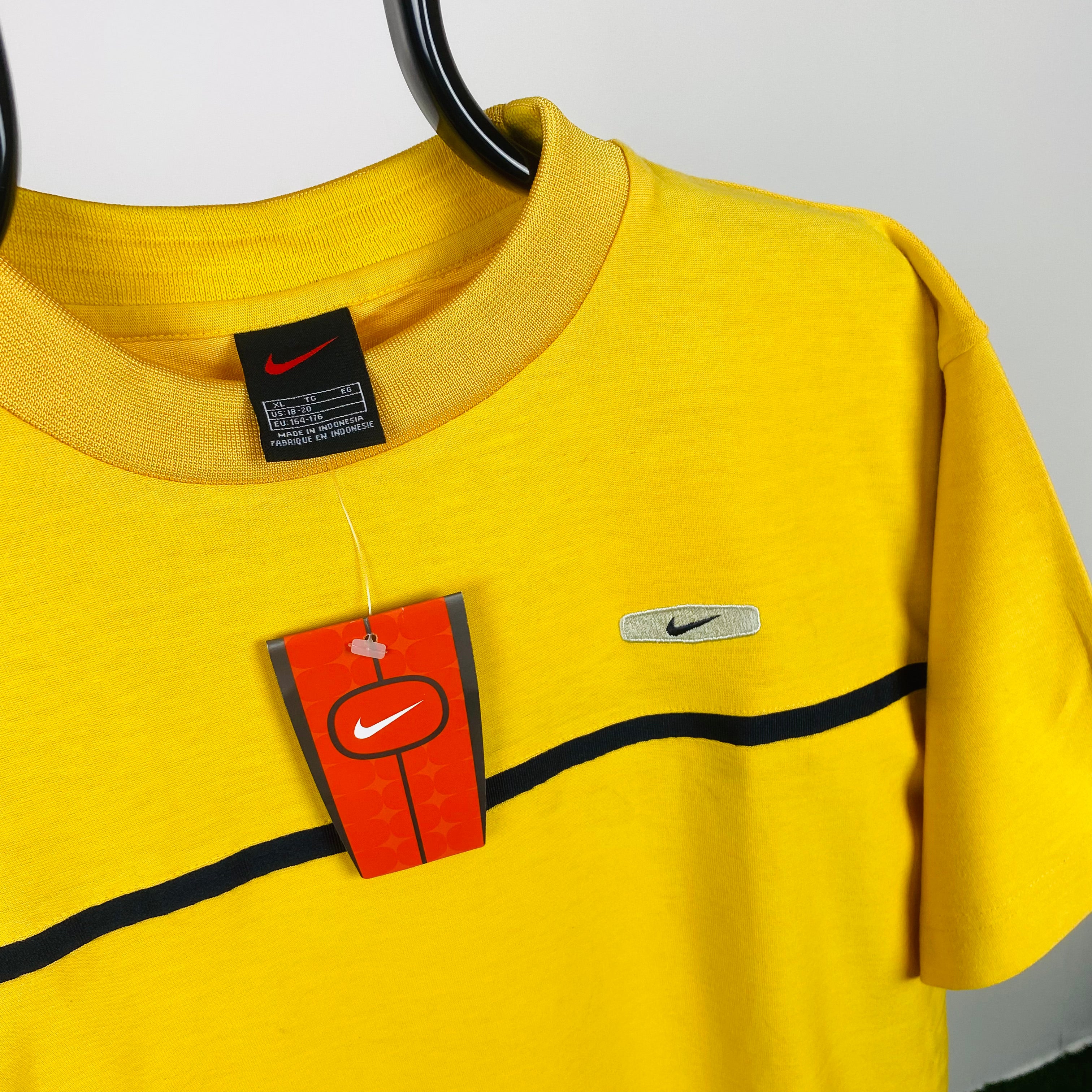 Vintage Nike Swoosh T-Shirt Yellow Small