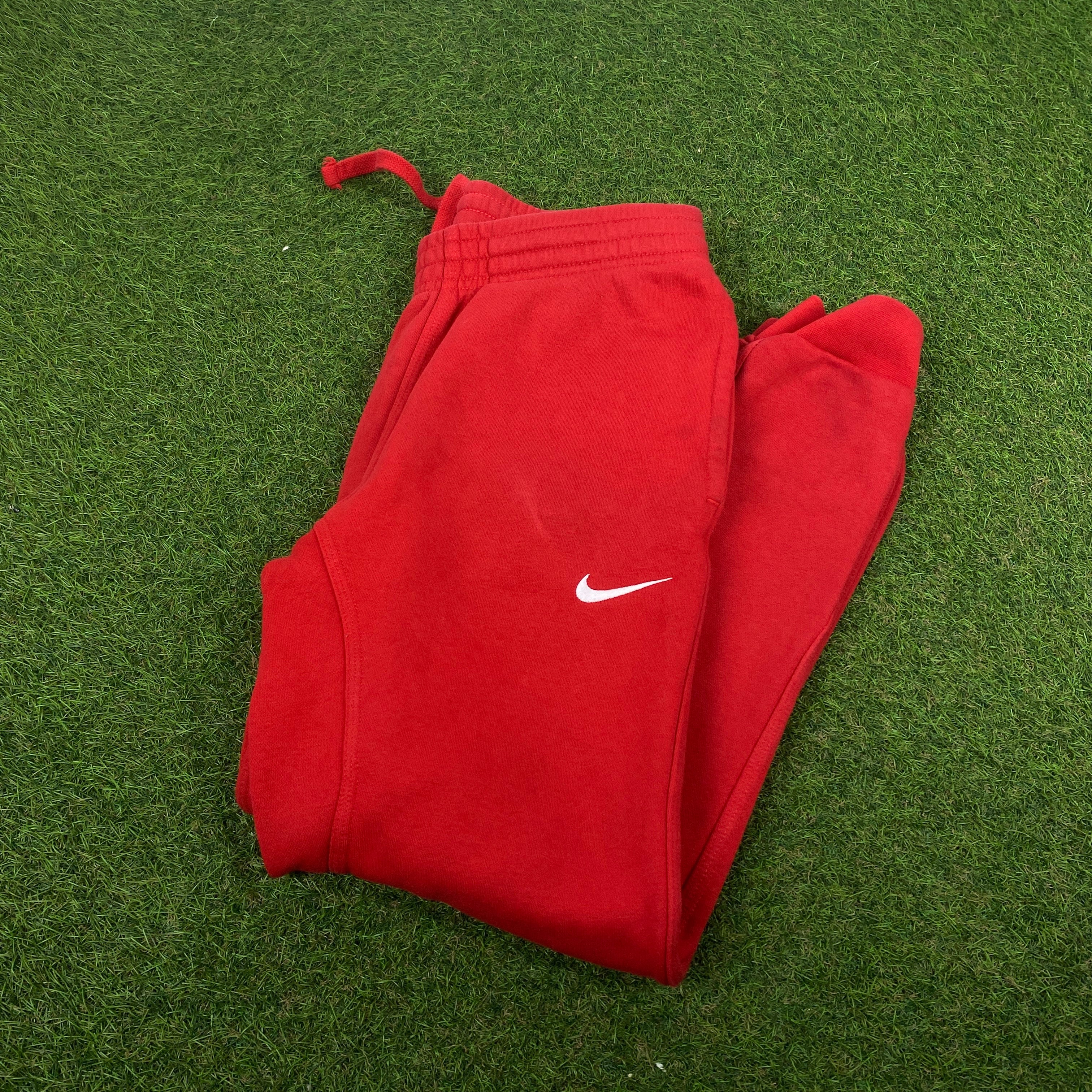 00s Nike Cotton Joggers Red Small