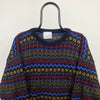 Retro Knit Sweatshirt Black Small