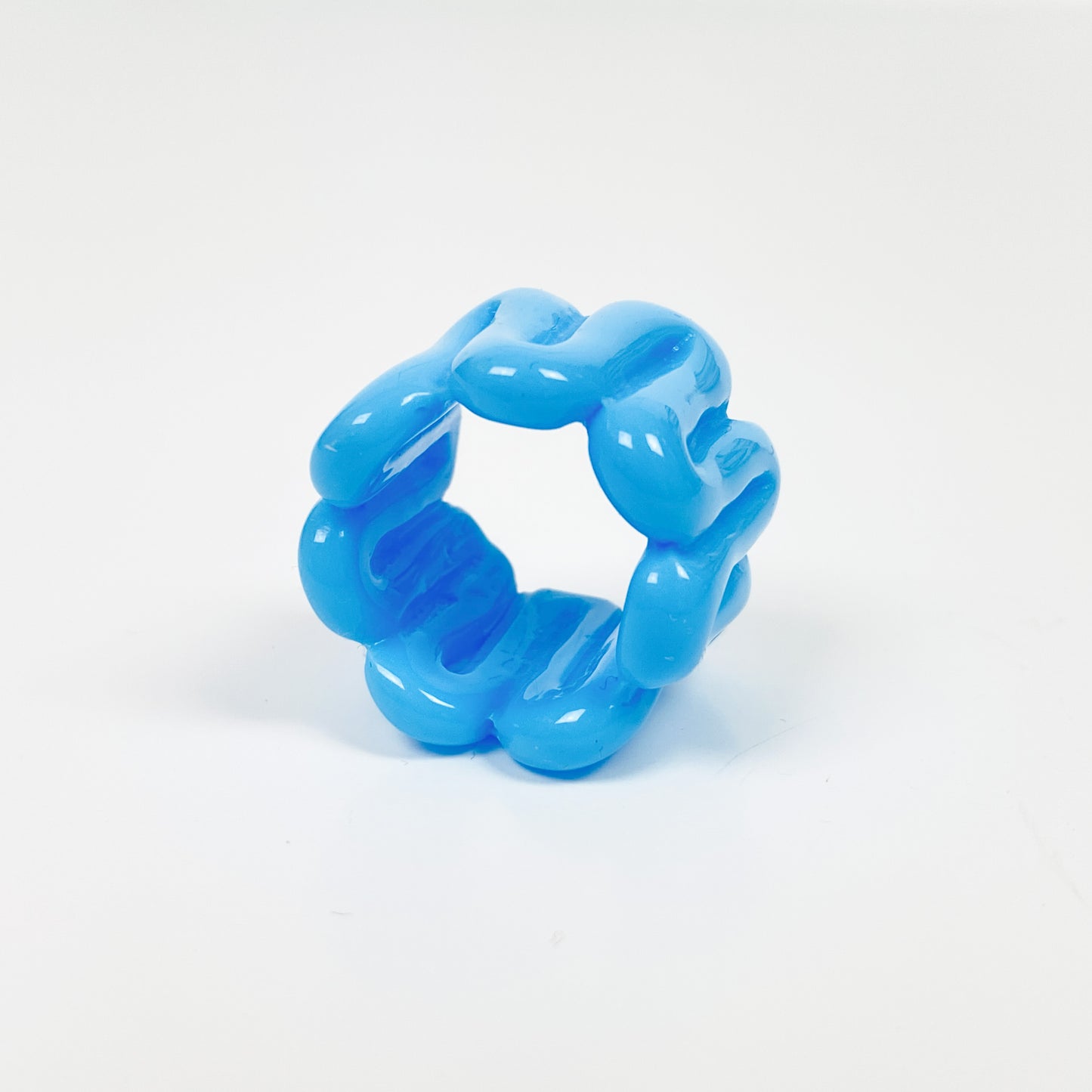 Vintage Retro Chunky Resin Ring Blue