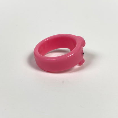 Retro Chunky Bear Ring Pink